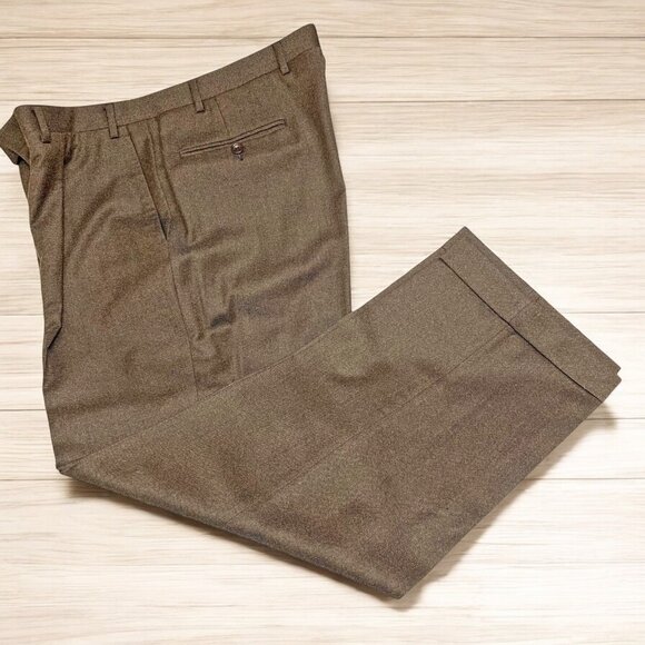Canali‎ Proposta Super 120s Wool Pleated Cuffed Dress Trousers
